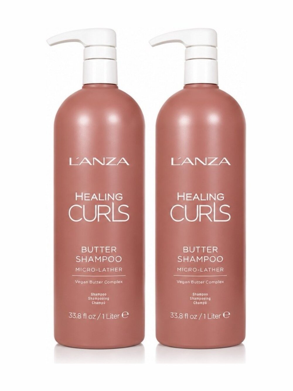 L’ANZA Healing Curls Butter Shampoo 1L Duo Set 33.8oz Vegan Butter Complex
